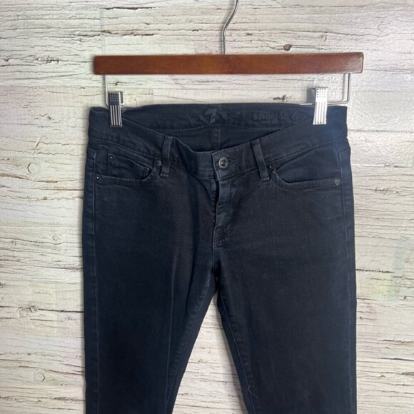 7 For All Mankind Jeans Womens 25 black Straight Leg - Picture 3 of 7